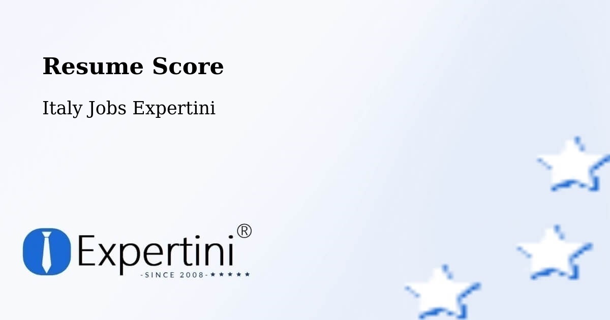 Resume Score & Job Description Match Tool – Lecce - Italy Jobs Expertini